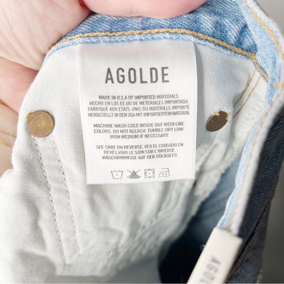 NWT REVOLVE AGOLDE Jamie High Rise Classic Shakedown Distressed Light Wash Jeans - Picture 7 of 10